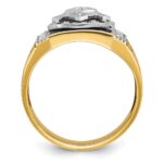 IBGoodman 14k Two-tone Men's Polished and Textured Blue Lodge Master Masonic Ring Mounting - Image 2