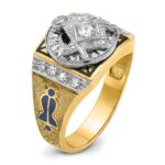 IBGoodman 14k Two-tone Men's Polished and Textured Blue Lodge Master Masonic Ring Mounting - Image 6