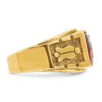 IBGoodman 14k Two-tone Men's Polished and Textured Blue Lodge Master Masonic Ring Mounting - Image 6