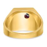 IBGoodman 14k Two-tone Men's Polished and Textured with Lab Created Ruby and Diamond Blue Lodge Master Masonic Ring - Image 5