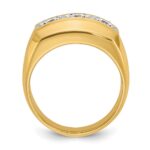 14k Two-tone IBGoodman Men's Polished & Satin 3-Stone Ring Mounting - Image 2