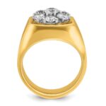 IBGoodman 14k Two-tone Men's Polished and Satin Round Cluster Ring Mounting - Image 2