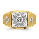 IBGoodman 14k Two Tone 3/4 carat Lab Grown Diamond VS/SI+ G+ Complete Polished and Satin Men's Ring - Image 5