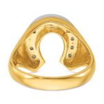 10k Two-tone IBGoodman Men's Satin Horseshoe Diamond Complete Ring - Image 7