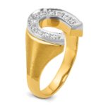 14k Two-tone IBGoodman Men's Satin Horseshoe Diamond Ring Mounting - Image 8
