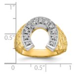 14k Two-tone IBGoodman Men's Horseshoe Diamond Ring Mounting - Image 3