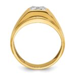 14k Two-tone IBGoodman Men's Polished and Satin 1/6 carat Diamond Complete Ring - Image 2