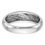 IBGoodman 14k White Gold 1/15 carat Lab Grown Diamond VS/SI+ G+ Complete Polished and Satin Men's Ring - Image 5
