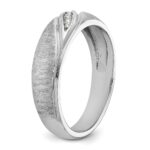 IBGoodman 14k White Gold 1/15 carat Lab Grown Diamond VS/SI+ G+ Complete Polished and Satin Men's Ring - Image 6