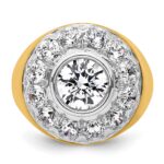 IBGoodman 14k Two-Tone 2 1/2 carat Lab Grown Diamond VS/SI+ G+ Semi-Mount Men's Cluster Ring - Image 5