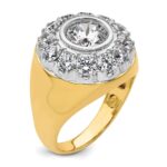 IBGoodman 14k Two-Tone 2 1/2 carat Lab Grown Diamond VS/SI+ G+ Semi-Mount Men's Cluster Ring - Image 7