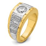 IBGoodman 14k Two-tone 3/8 carat Lab Grown Diamond VS/SI+ G+ Semi Mount Polished and Satin Men's Ring - Image 6