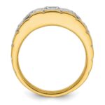 IBGoodman 14k Two Tone 3/8 carat Lab Grown Diamond VS/SI+ G+ Semi Mount Polished Men's Ring - Image 2