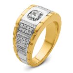 IBGoodman 14k Two Tone 3/8 carat Lab Grown Diamond VS/SI+ G+ Semi Mount Polished Men's Ring - Image 6