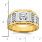 IBGoodman 14k Two Tone 1 3/8 carat Lab Grown Diamond VS/SI+ G+ Complete Polished Men's Ring - Image 7