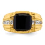 IBGoodman 14k 1/8 carat Lab Grown Diamond VS/SI+ G+ and Onyx Complete Men's Ring - Image 4