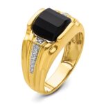 IBGoodman 14k 1/8 carat Lab Grown Diamond VS/SI+ G+ and Onyx Complete Men's Ring - Image 6