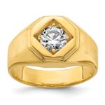 IBGoodman 14k 1 carat Lab Grown Diamond VS/SI+ G+ Complete Polished and Satin Men's Ring