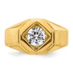 IBGoodman 14k 1 carat Lab Grown Diamond VS/SI+ G+ Complete Polished and Satin Men's Ring - Image 4