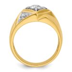 IBGoodman 14k with White Rhodium 7/8 carat Lab Grown Diamond VS/SI+ G+ Complete Polished and Satin Men's Ring - Image 2
