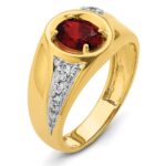 IBGoodman 14k 3/8 carat Lab Grown Diamond VS/SI+ G+ and Created Ruby Complete Men's Ring - Image 6