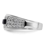 IBGoodman 14k White Gold 1 carat Lab Grown Diamond VS/SI+ G+ and Onyx Complete Men's Ring - Image 3