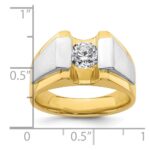 IBGoodman 14k Two-Tone 1 carat Lab Grown Diamond VS/SI+ G+ Complete Polished and Satin Men's Ring - Image 7