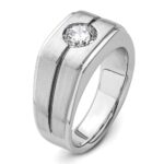IBGoodman 14k White Gold with Black Rhodium 1 carat Lab Grown Diamond VS/SI+ G+ Complete Satin Men's Ring - Image 6