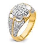 IBGoodman 14k Two-Tone 1 1/4 carat Lab Grown Diamond VS/SI+ G+ Complete Men's Cluster Ring - Image 7