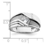 IBGoodman 14k White Gold with Black Rhodium 1/2 carat Lab Grown Diamond VS/SI+ G+ Complete Satin Men's Ring - Image 7