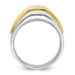 IBGoodman 14k Two-tone 1/2 carat Lab Grown Diamond VS/SI+ G+ Three Stone Complete Men's Ring - Image 2
