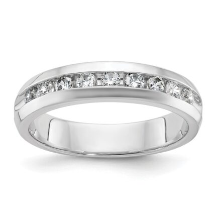 IBGoodman 14k White Gold 1/2 carat Lab Grown Diamond VS/SI+ G+ Nine Stone Complete Polished Men's Ring