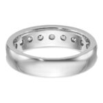 IBGoodman 14k White Gold Men's Polished 9-Stone 1 Carat AA Quality Diamond Ring - Image 7