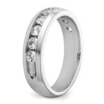 IBGoodman 14k White Gold Men's Polished 9-Stone 1 Carat AA Quality Diamond Ring - Image 8
