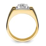 IBGoodman 14k Two Tone with Black Rhodium 1 carat Lab Grown Diamond VS/SI+ G+ Complete Polished and Satin Men's Ring - Image 2
