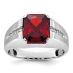 14k White Gold IBGoodman Men's Gemstone and Diamond Ring Mounting