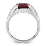 14k White Gold IBGoodman Men's Gemstone and Diamond Ring Mounting - Image 2