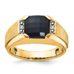 10k IBGoodman Men's Polished and Satin Gemstone Ring Mounting
