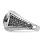 14k White Gold with Black Rhodium IBGoodman Men's Onyx and 1/4 carat Diamond Complete Ring - Image 5