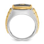 10k Two-tone IBGoodman Men's Onyx and Diamond Complete Ring - Image 2