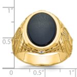 14k IBGoodman Men's Onyx and 1/10 carat Diamond Complete Ring - Image 3