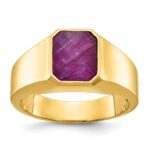 14k IBGoodman Men's Ruby Doublet Stone Complete Ring