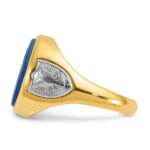 14k Two-tone IBGoodman Men's Blue Agate Complete Ring - Image 5