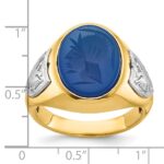 14k Two-tone IBGoodman Men's Blue Agate Complete Ring - Image 3