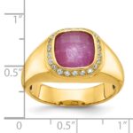 10k IBGoodman Men's Ruby Doublet Stone and Diamond Complete Ring - Image 3