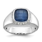 14k White Gold IBGoodman Men's Gemstone and Diamond Ring Mounting