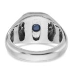 14k White Gold IBGoodman Men's Sapphire Doublet Stone and 1/5 carat Diamond Complete Ring - Image 7