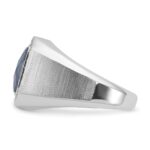 14k White Gold IBGoodman Men's Polished and Satin Gemstone and Diamond Ring Mounting - Image 5