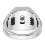 14k White Gold IBGoodman Men's Polished and Satin Gemstone and Diamond Ring Mounting - Image 7