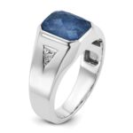 14k White Gold IBGoodman Men's Gemstone and Diamond Ring Mounting - Image 8